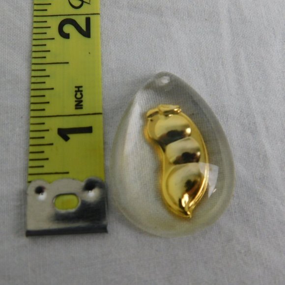 Teardrop Shaped (Mostly) Pendant Lot of 13 Shamrock Rhinestones Pea Pod Mustard - Picture 3 of 12